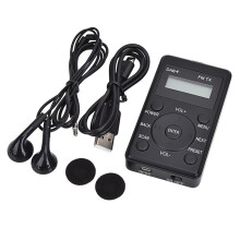 Portable Radio Pocket FM DAB+ Digital Display Stereo Receiver LCD Built-In Battery Earphone Support Calendar