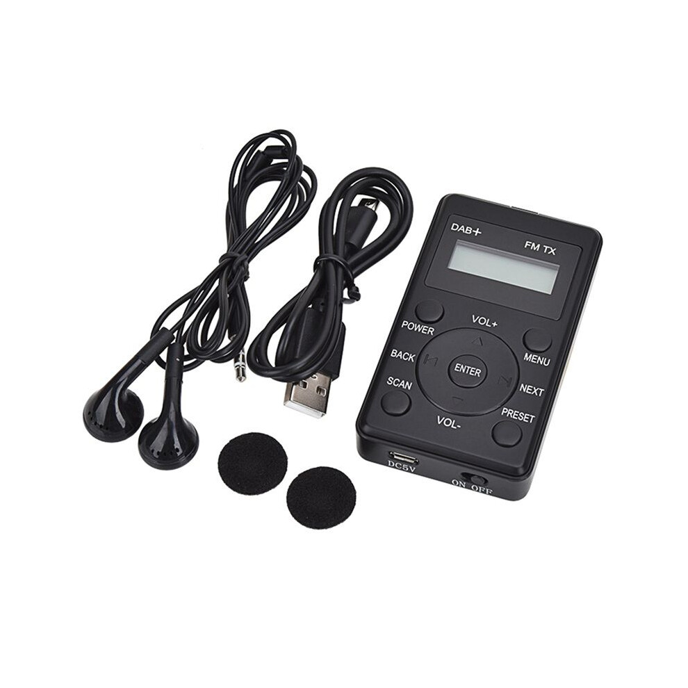 Portable Radio Pocket Fm Dab+ Digital Display Stereo Receiver Lcd Built-In Battery Earphone Support Calendar 6134130699378