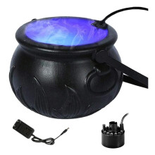 Halloween Hexen Glas Kessel Nebel Maschine Rauch Nebel Maschine mit Farb Licht Urlaub Party Dekoration Prop EU Stecker