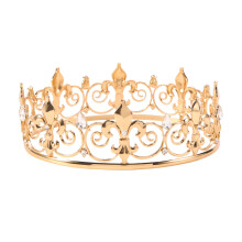 Royal King Crown para Men - PríNcipe Coroas e Tiaras de Metal, ChapéUs de Festa de AniversáRio Redondos Completos, AcessóRios Medievais (Ouro)
