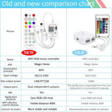 WiFi RGB Music Controller for LED Strip Light + Infrared Remote Control 24 Keys Wireless for Color Strip Lights