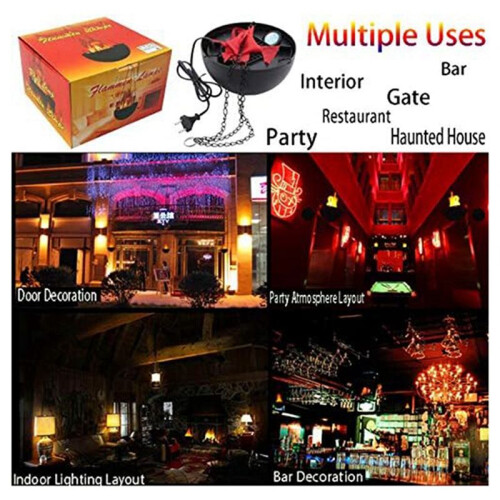 3D Fake-Fire Light, Hanging LED Flame Light, Artificial LED Silk Flame Stage Effect Light Realistic Campfire Lamp Prop