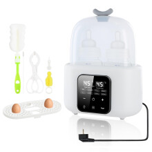 6 in 1 Baby Bottle Warmer and Sterilizer with Dual Bottle Capacity, Fast Heating and Auto ShutOff