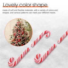100Pcs Red and White Handmade Christmas Candy Cane Miniature Food Dollhouse Home Decor Clay Candy Cane About 3.2x1cm