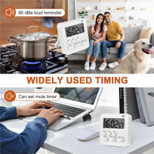 KöKstimer, ÄGgtimer med Klocka, Digital Timer Stoppur med LCD-Ljudlarm för Matlagning, Bakning, Sport, LäRande, Etc.
