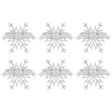 6 Pieces Snowflake Napkin Rings Christmas Snowflake Napkin Holder Rings for Christmas Holiday Table Decoration (Silver)