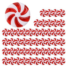 50Pcs Christmas Decor Christmas Tree Hanging Peppermint Ornaments for Holiday Decoration Party Favors 25mm