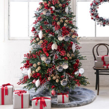 Christbaum Schmuck, 12 StüCke 2 1/2 Zoll Weiß Schwarz Check NäHte Sackleinen Sackleinen Weihnachts Dekoration