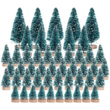 50 STKS Miniatuur Kunstkerstboom Kleine Sneeuw Vorst Bomen Pijnbomen Kerst DIY Party Decoratie Ambachten