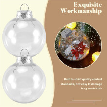 15 PièCes Rondes Boules de NoëL Transparentes à Remplir Soi-MêMe Boules D'Arbre de NoëL en Plastique Boules de NoëL DéCorations D'Arbre