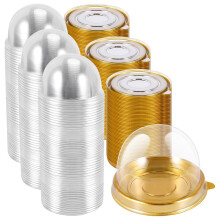 150 Pcs Clear Plastic Cupcake Boxes Muffin Pod Dome Muffin Cake Container Box Individual Cupcake Dessert Container