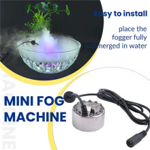 Mist Maker Ze śWiatłEm LED, Zabawna Dekoracja AkcesorióW do Akwarium Fogger do Sadzenia Fontanny Terrarium dla GadóW
