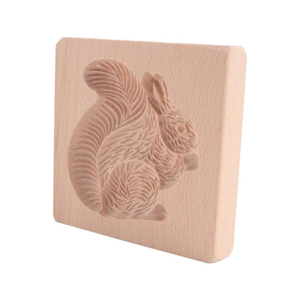 Cookie Mold Shortbread Mold Wooden Biscuit Cutter Cookie Mold Cutter Gingerbread Biscuit Shortbread Mold(Squirrel) 6031549594648