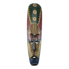 Wooden Mask Wall Hanging Solid Wood Carving Painted Facebook Wall Decor Bar Home Decorations African Totem Mask Crafts B