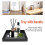 Square PU Leather Serving Tray Decorative Dish Cosmetics Sundries Desktop Storage Plate with Handle(Black) 5