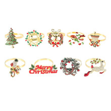 9 Pieces Christmas Napkin Rings Set Metal Christmas Napkin Holder Christmas Tree Napkin Ring Decor