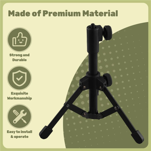 Tabletop Tripod Microphone Mic Stand Holder with 1/4 Inch Threaded for Meetings Lectures Speaking and Ect 2