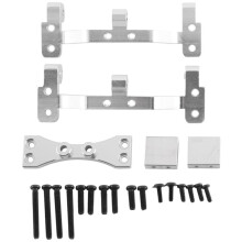 for MN D90 D91 D96 MN99S 1/12 RC Car Upgrade Parts Metal Pull Rod Base  & Axle  Servo Bracket Mount Accessories,Silver