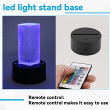 2 Pack 3D Night LED Light Lamp Base + Remote Control + USB Cable, 16 Colors Light Show Display Stand for Acrylic Black