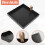 Square PU Leather Serving Tray Decorative Dish Cosmetics Sundries Desktop Storage Plate with Handle(Black) 6