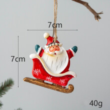 Christmas Snowman Santa Claus Resin Small Pendant Hanging Organs European Vintage Christmas Tree Decoration Cute Charm