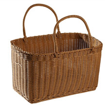 Cesta de la Compra de Ratán Cesta de la Compra Sencilla Cesta de Verduras Ecológica Cesta de Frutas Picnic Al Aire Libre,B