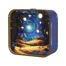 Hand Touch Cartoon DIY Wooden Stereo Atmosphere Lights Graduation Season Gifts Nightlight Gifts,B