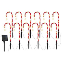 Solar Christmas Cane Ground Lights Light String Candy Star Cane Lawn Landscape