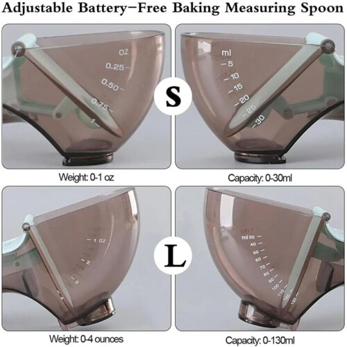 Adjustable Measuring Cup and Spoons Set Battery-Free Baking Magnetic Back Strap Kitchen Tools Graduated Measuring 1