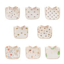 8 Pack Waterproof Baby Bandana Bibs with Soft Cotton and Adjustable Snap for Feeding and Drooling