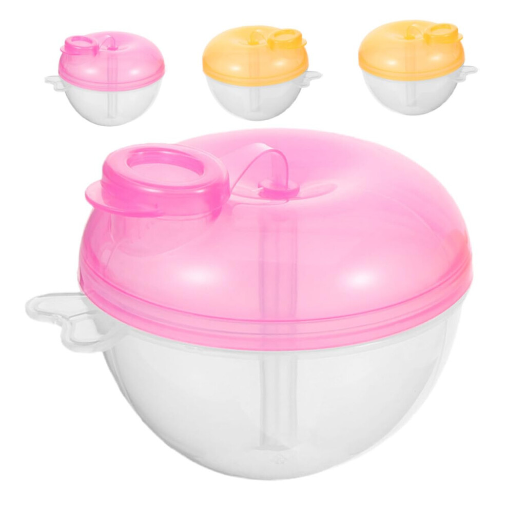 Portable Formula Dispenser with Rotating Three Compartments for Travel Baby Milk Powder Storage