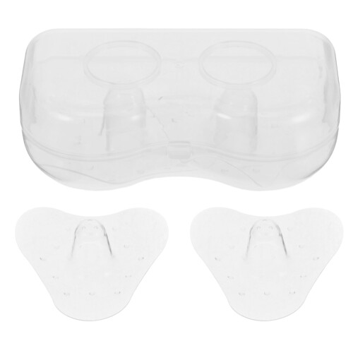 Silicone Breastfeeding Shields with Case, Triangular Comfort Fit Nursing Pads for Moms