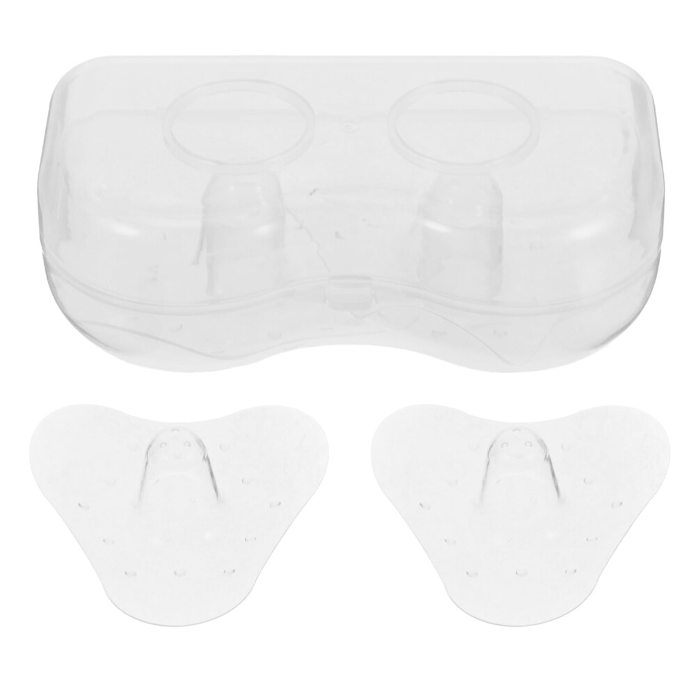 Silicone Breastfeeding Shields with Case, Triangular Comfort Fit Nursing Pads for Moms