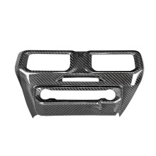Carbon Fiber Car Multi-Media Console Frame Cover Center Console AC Air Vent Outlet Trim for Mustang 2024 LHD
