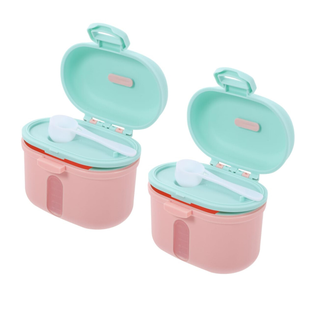 2pcs Baby Formula Dispenser with Airtight LeakProof Lid for Travel and Diaper Bag Storage