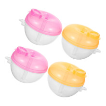 4Pcs Baby Formula Dispenser with 3 Sections Travel Milk Powder Container for Feeding and Snacks