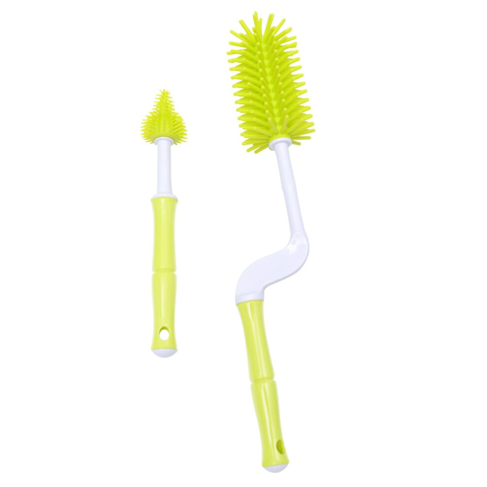 Baby Bottle Brush with 360 Rotation Handle and Gentle Silicone Bristles for Pacifier Cleaning