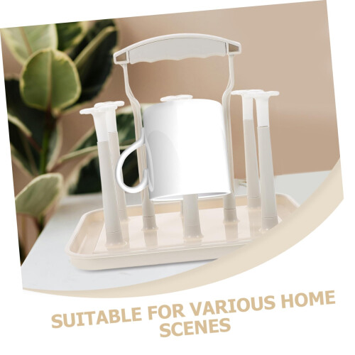 Bottle Drying Rack with Space Saving Design for Countertop Mug and Cup Storage, Easy to Clean 2