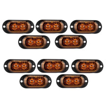 10st 12V-24V 2LED Auto Zijmarkeringslichten Richtingaanwijzers Indicatorlichten Achterlicht voor Aanhangwagens Vrachtwagens Geel