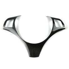 Real Carbon Fiber Car Interior Steering Wheel Decoration Cover Trim for 3 Series E90 E92 E93 2005-2012