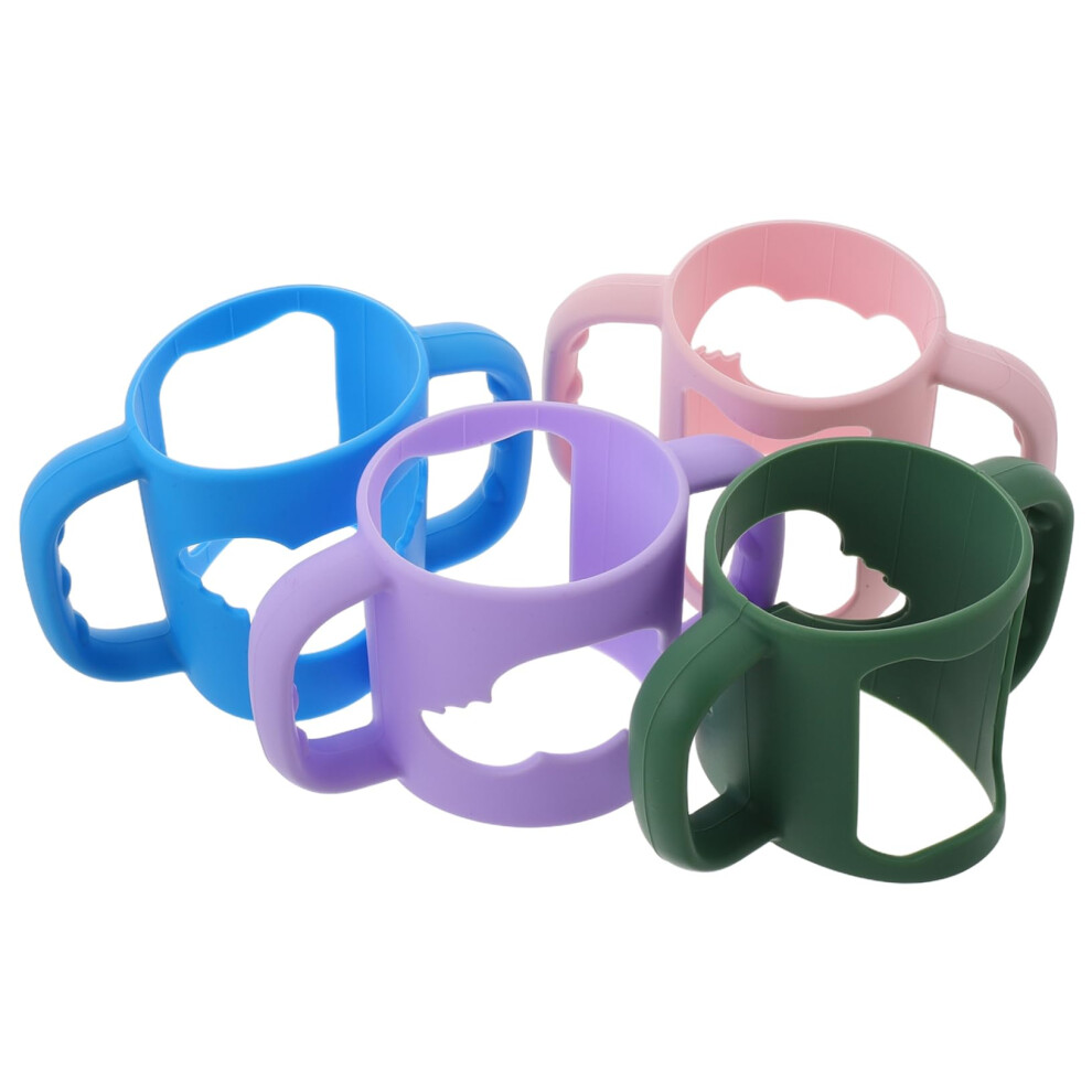 4pcs Universal Silicone Baby Bottle Handles with Ergonomic Nonslip Grip, Dishwasher Safe for Toddlers