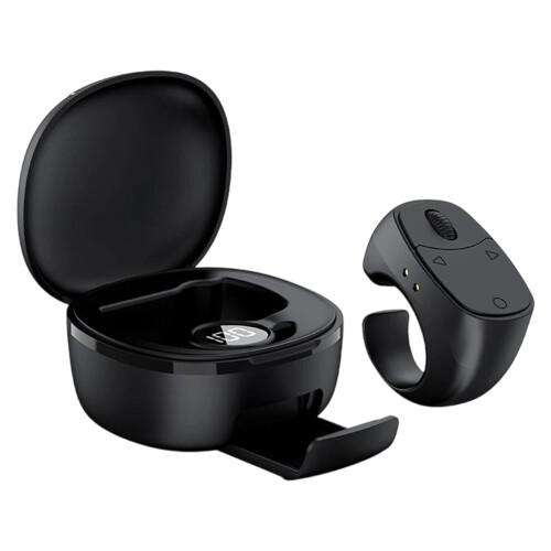 Remote Bluetooth Scrolling Ring Clicker Wireless Page Flipper For Reading, Zoom, Tablets, Smartphones, Black