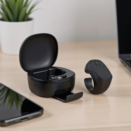 Remote Bluetooth Scrolling Ring Clicker Wireless Page Flipper For Reading, Zoom, Tablets, Smartphones, Black 1