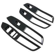 Pour ZS 2024 Interrupteur de Fenêtre de Voiture Bouton de Levage Garniture de Couvercle Accessoires Intérieurs en Fiber de Carbone RHD