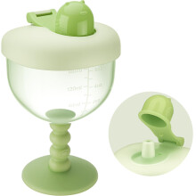 6oz Leak Proof Sippy Cup for Toddlers with Lid, Elegant Wine Glass Style Toddler Cup Green
