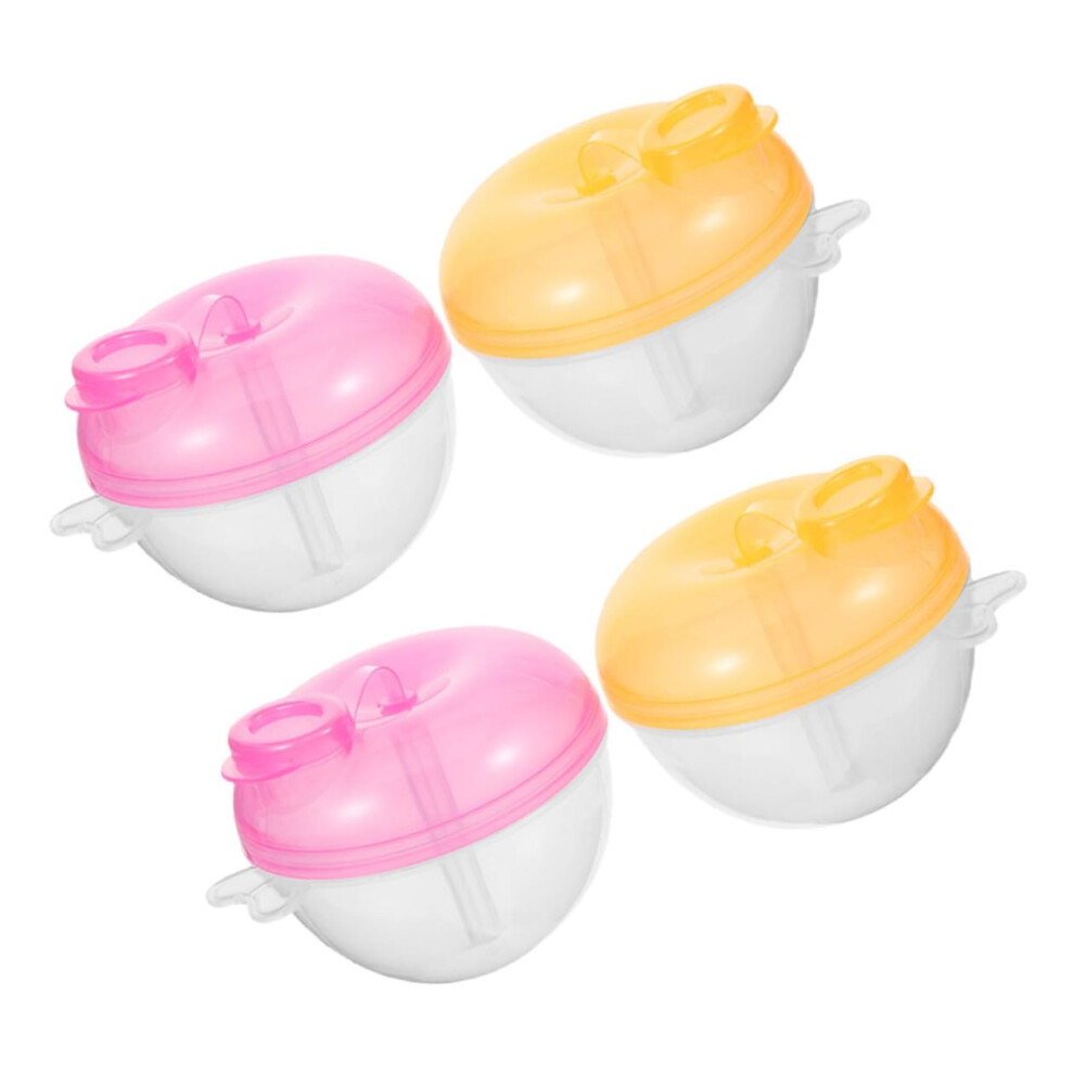 4Pcs Baby Formula Dispenser with Compartments, Easy Clean Travel Milk Powder Container for Feeding and Snacks
