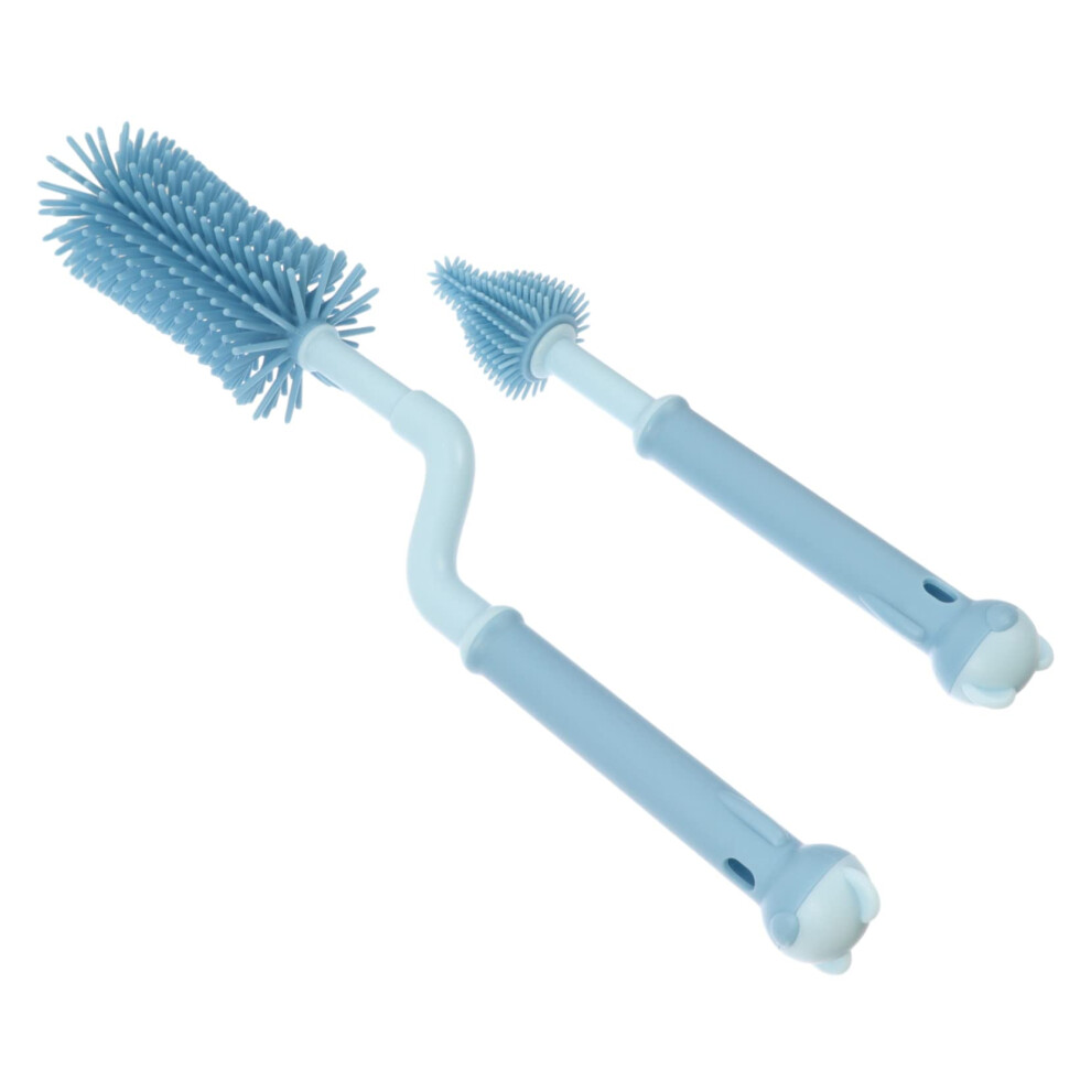 Silicone Bottle Brush with Soft NonScratch Head and Ergonomic Grip, Rotating Baby Bottle Cleaner
