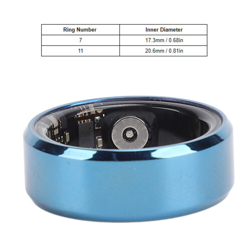 Blauer Smart-Ring 18 mAh IP68 7 Tage Standby 1