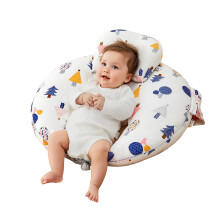 Adjustable Nursing Pillow with Waist Strap, Ergonomic 15 Incline, Organic Cotton Cover for Feeding and Tummy Time (Forest)