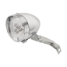 3 LEDs Phares avec support de montage du velo retro, accessoire de velo (Argent)